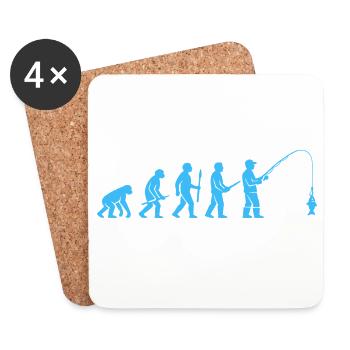 Evolution of fishing - Coasters (set of 4) - white - Front