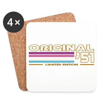 Originale 51 Retro-Streifen - Untersetzer (4er-Set) - Weiß - Vorne