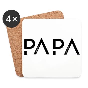 Papa seit 2026 - Untersetzer (4er-Set) - Weiß - Vorne