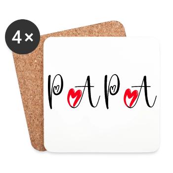 Father's Day Dad Love with Tender Hearts Dad - Coasters (set of 4) - white - Front
