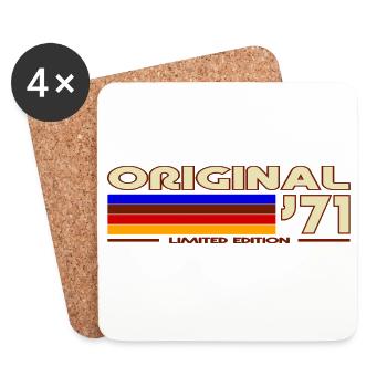 Original 71 Rainbow Retro Badge - Coasters (set of 4) - white - Front