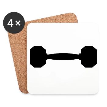 Dumbbell - Coasters (set of 4) - white - Front