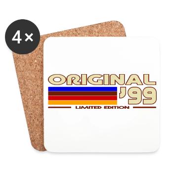 Original 99 Neon Stripes Retro - Dessous de verre (lot de 4) - blanc - Devant
