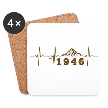Animal Fun 80 Years Octogenarian Gift Birthday 1946 - Coasters (set of 4) - white - Front
