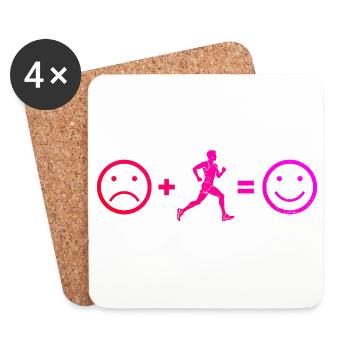 Laufsport Geschenkidee für der Laufsport Liebhaber - Untersetzer (4er-Set) - Weiß - Vorne