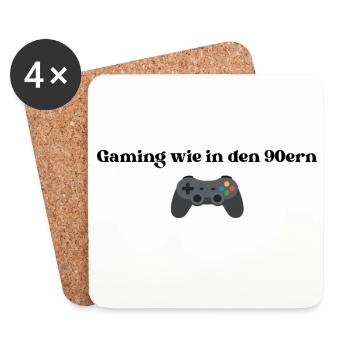 Gaming wie in den 90ern - Untersetzer (4er-Set) - Weiß - Vorne