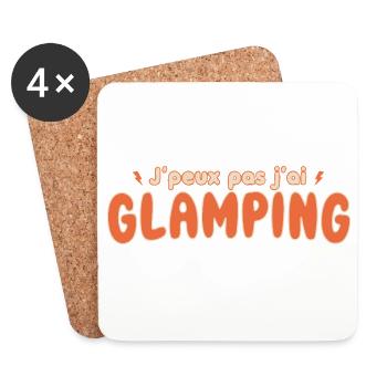 J'peux pas j'ai Glamping - Dessous de verre (lot de 4) - blanc - Devant