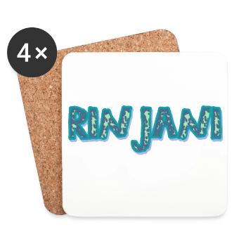 Mint Camouflage Lettering - Coasters (set of 4) - white - Front