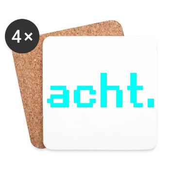 8. Geburtstag Geschenk Pixel  - Untersetzer (4er-Set) - Weiß - Vorne