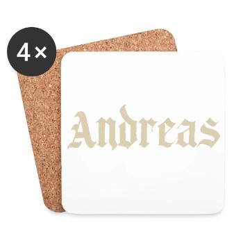 Motif de la police baptismale Andreas Fraktur - Dessous de verre (lot de 4) - blanc - Devant