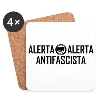 ALERTA ALERTA ANTIFASCISTA black - Untersetzer (4er-Set) - Weiß - Vorne