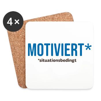 MOTIVIERT* – situationsbedingt - Untersetzer (4er-Set) - Weiß - Vorne