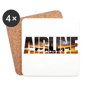Vol du soir de la compagnie aérienne - Dessous de verre (lot de 4) - blanc - Devant