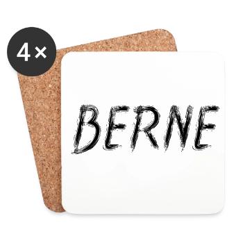 Bern Swiss Style Grunge Brush Black - Coasters (set of 4) - white - Front