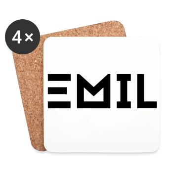 First name Emil - Coasters (set of 4) - white - Front