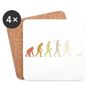 Chihuahua Evolution Drôle de Chihuahua Cadeau Chihuahua - Dessous de verre (lot de 4) - blanc - Devant