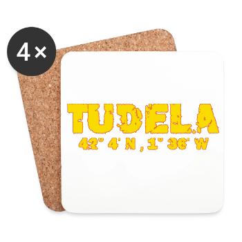 Coordonnées de Tudela Espagne - Dessous de verre (lot de 4) - blanc - Devant