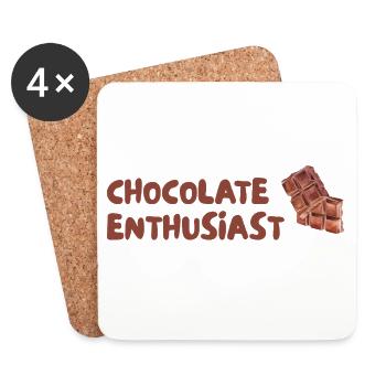 Schokoladen Enthusiast - Untersetzer (4er-Set) - Weiß - Vorne
