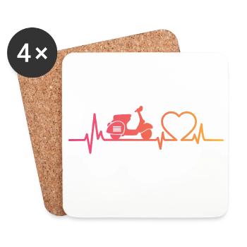 Sunset Motor Heartbeat Roller - Untersetzer (4er-Set) - Weiß - Vorne