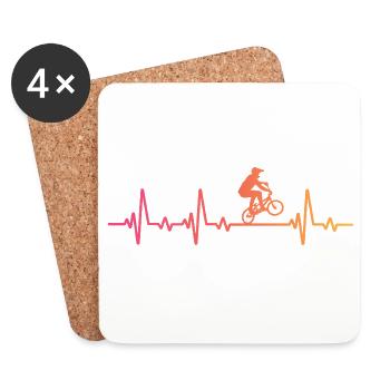 BMX Bike Sunset BMX Rider's Heartbeat - Untersetzer (4er-Set) - Weiß - Vorne