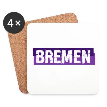 Bremen - Hansestadt - Banner - Untersetzer (4er-Set) - Weiß - Vorne