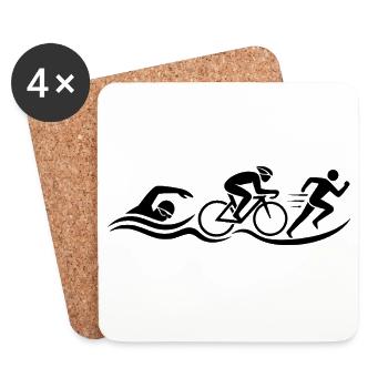 Triathlon - Untersetzer (4er-Set) - Weiß - Vorne