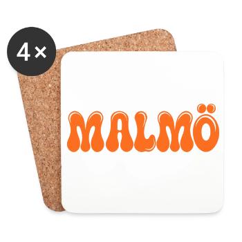 Malmö Neon Orange Retro - Untersetzer (4er-Set) - Weiß - Vorne