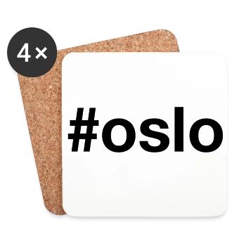 OSLO Hashtag - Norwegen - Norvège - Norge - Dessous de verre (lot de 4) - blanc - Devant