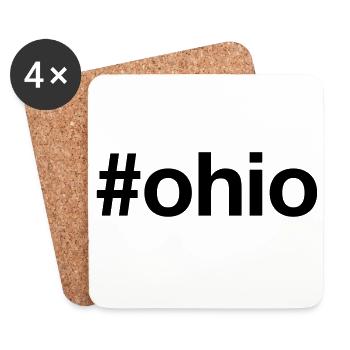 Mot-clic OHIO - Dessous de verre (lot de 4) - blanc - Devant