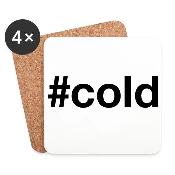 COLD hashtag kalt - Untersetzer (4er-Set) - Weiß - Vorne