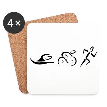Triathlon - Untersetzer (4er-Set) - Weiß - Vorne