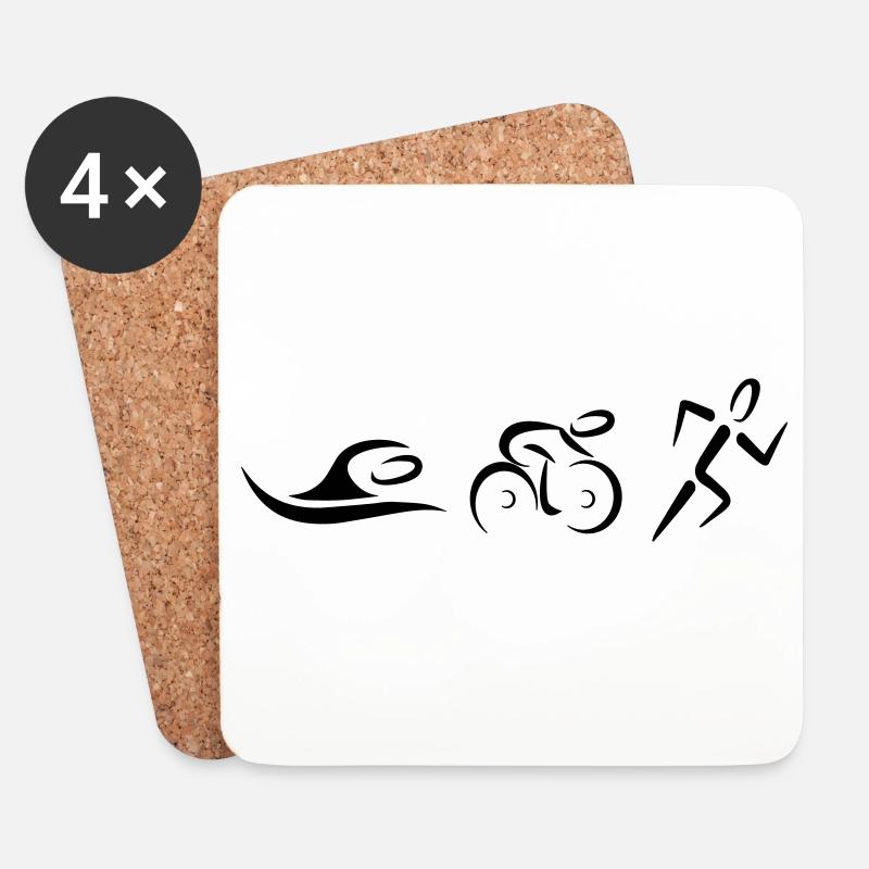 Triathlon - Untersetzer (4er-Set) - Weiß