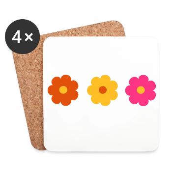 6254398 128984759 fleurs - Dessous de verre (lot de 4) - blanc - Devant