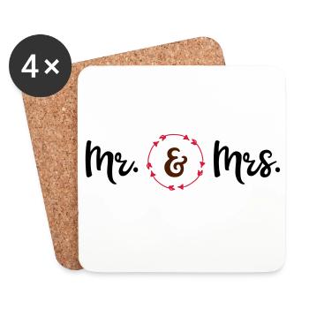 Hochzeit - Untersetzer (4er-Set) - Weiß - Vorne