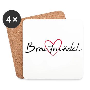 Bridesmaid Heart Hen Party - Coasters (set of 4) - white - Front