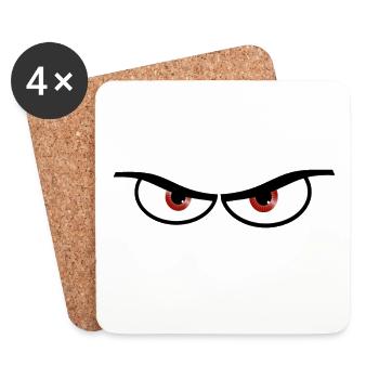 Mauvais yeux - idée cadeau - Dessous de verre (lot de 4) - blanc - Devant