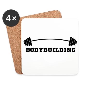 culturiste, musculation,fitness,entraînement,bête - Dessous de verre (lot de 4) - blanc - Devant