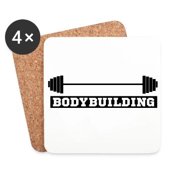 culturiste, musculation,fitness,entraînement,bête - Dessous de verre (lot de 4) - blanc - Devant