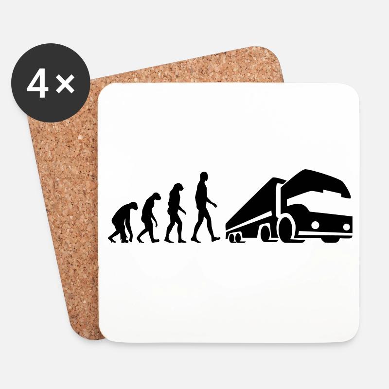 Trucker / Fernfahrer / Routier - Untersetzer (4er-Set) - Weiß