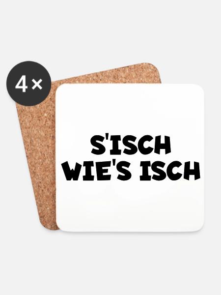 S´isch wie´s isch - Untersetzer (4er-Set) - Weiß
