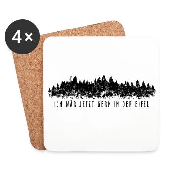 Ich wär jetzt gern in der Eifel - Untersetzer (4er-Set) - Weiß - Vorne