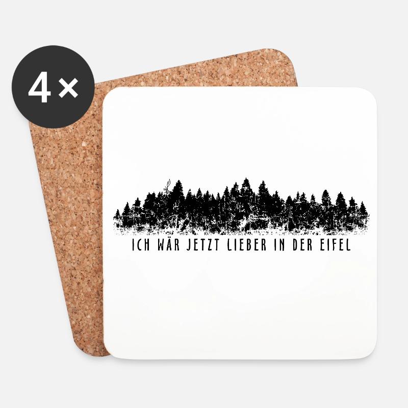 Ich wär jetzt lieber in der Eifel - Untersetzer (4er-Set) - Weiß