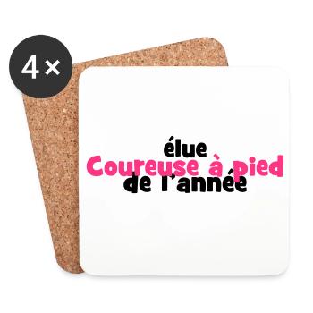 Course à Pied / Running / Jogging / Coureur - Dessous de verre (lot de 4) - blanc - Devant