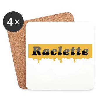 Raclette Schriftzug - smelted cheese - Untersetzer (4er-Set) - Weiß - Vorne