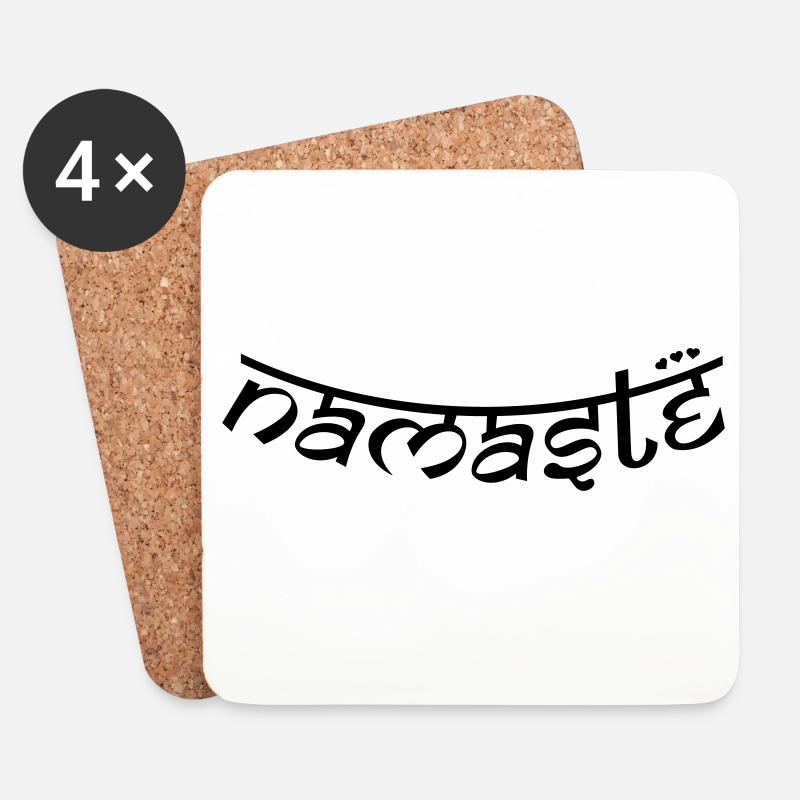 OM NAMASTE BOW - Untersetzer (4er-Set) - Weiß