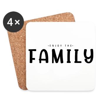 Profitez de la famille - Dessous de verre (lot de 4) - blanc - Devant