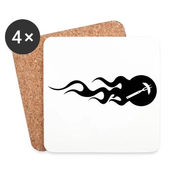 BBQ - Barbecue - Dessous de verre (lot de 4) - blanc - Devant