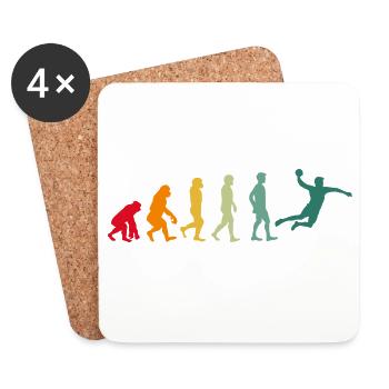 Handball evolution development handball players retro - Coasters (set of 4) - white - Front