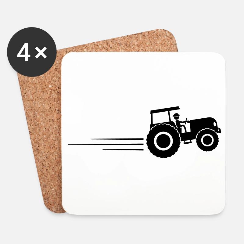 Traktor Symbol Racer Trekker Bauer - Untersetzer (4er-Set) - Weiß