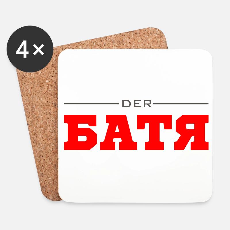 Der Батя Geschenk Vater Papa Vatertag - Untersetzer (4er-Set) - Weiß